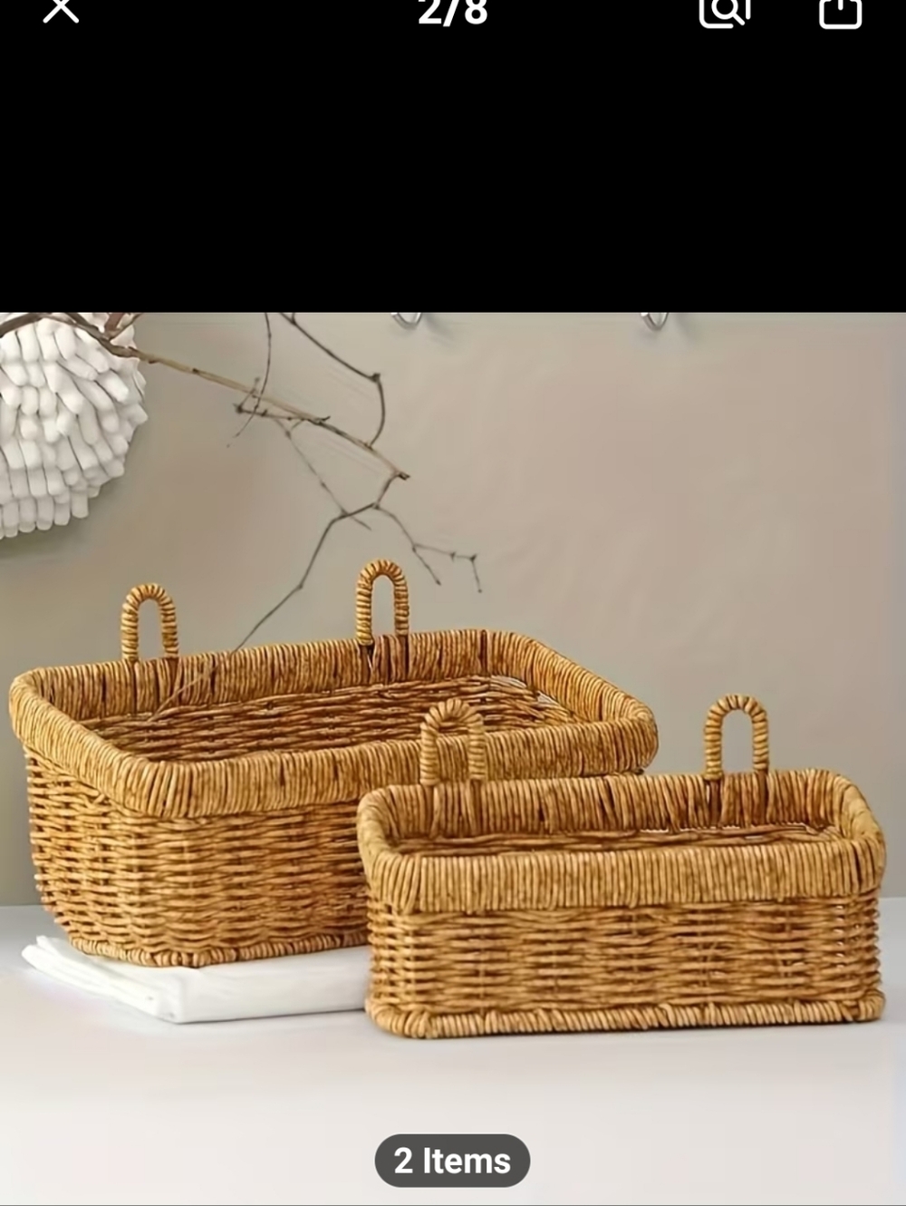 New Large Handwoven Natural Wicker Storage Basket #1180-738